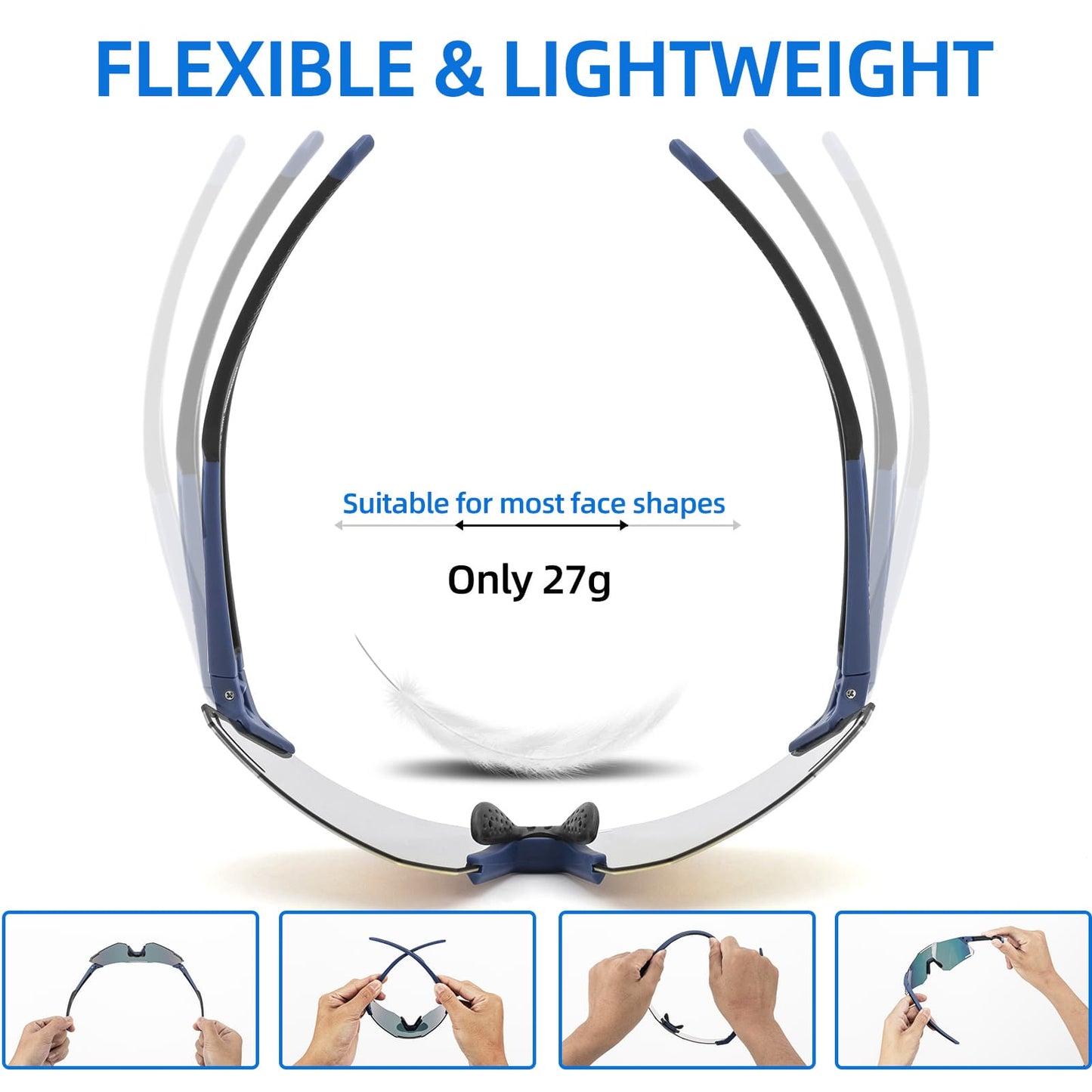 Solglasögon med UV400-skydd för cykling för kvinnor/män ROCKBROS