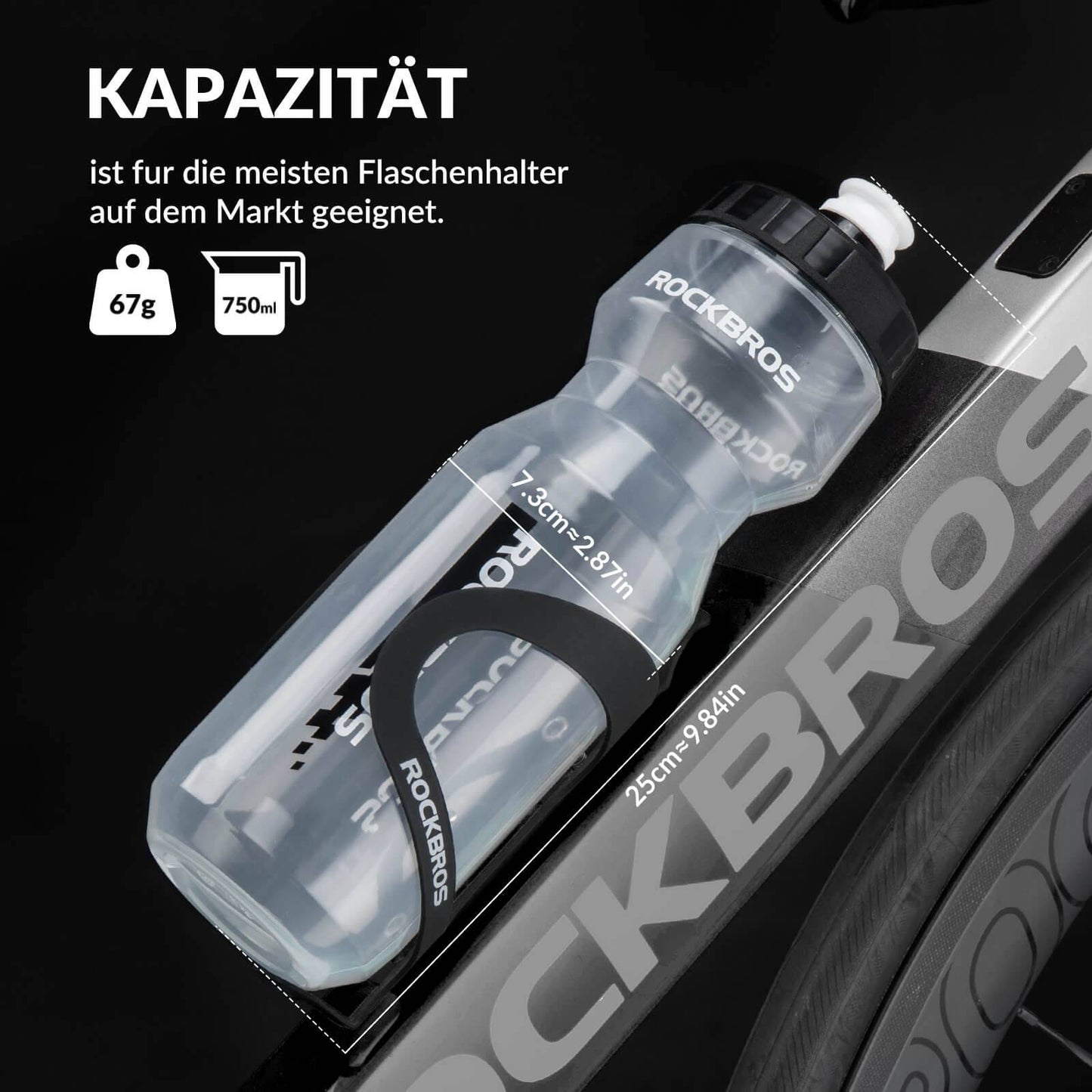 Sportvattenflaska 750ml Cykelvattenflaska BPA-fri ROCKBROS