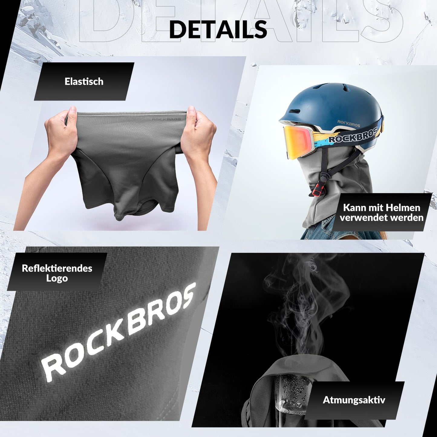 Balaklava 2-pack Höst/Vinter för utomhussporter Unisex ROCKBROS