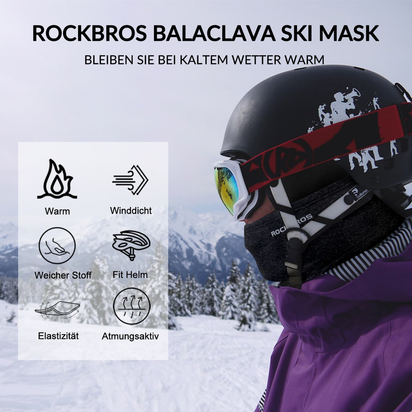 Balaklava 2-pack Höst/Vinter för utomhussporter Unisex ROCKBROS