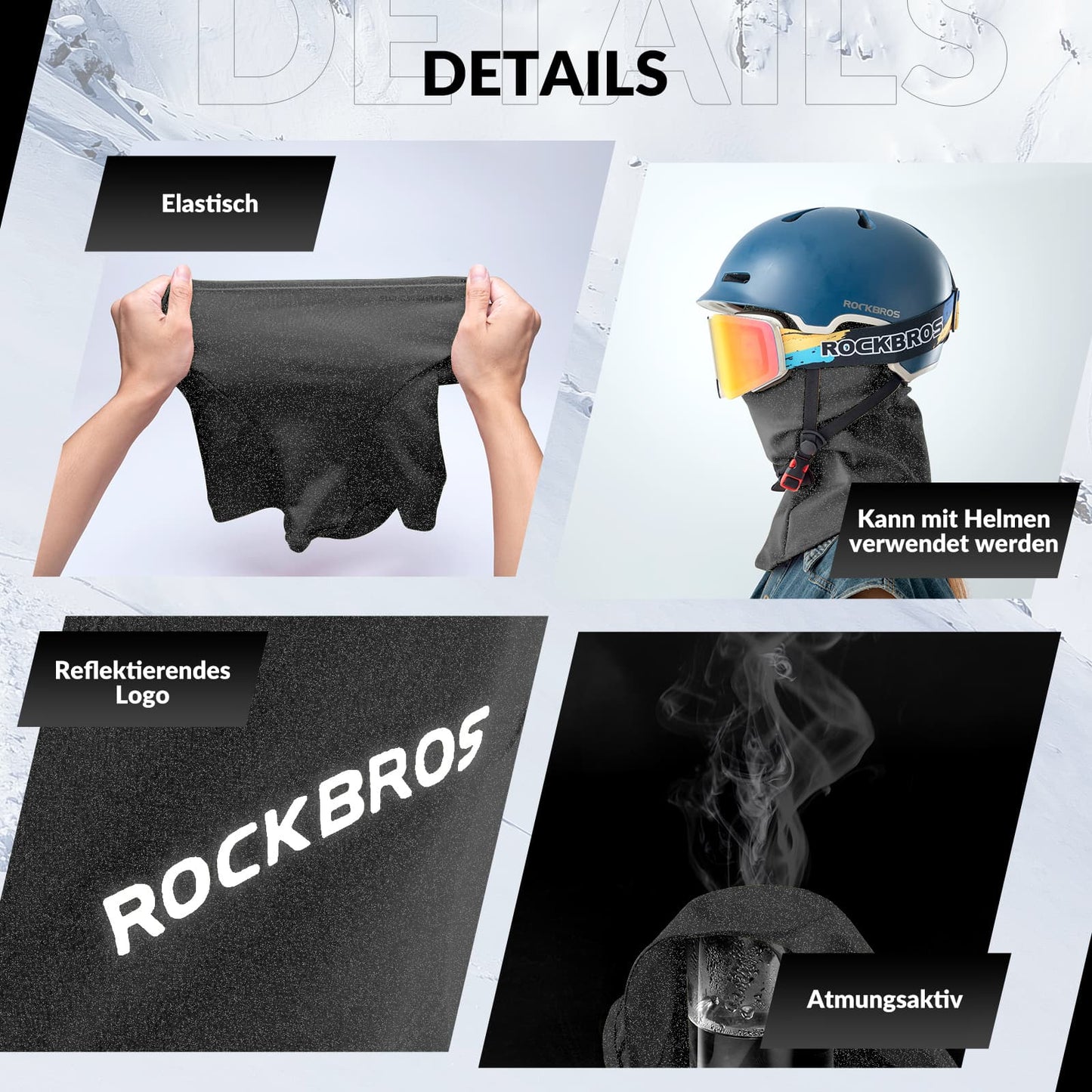 Balaklava 2-pack Höst/Vinter för utomhussporter Unisex ROCKBROS