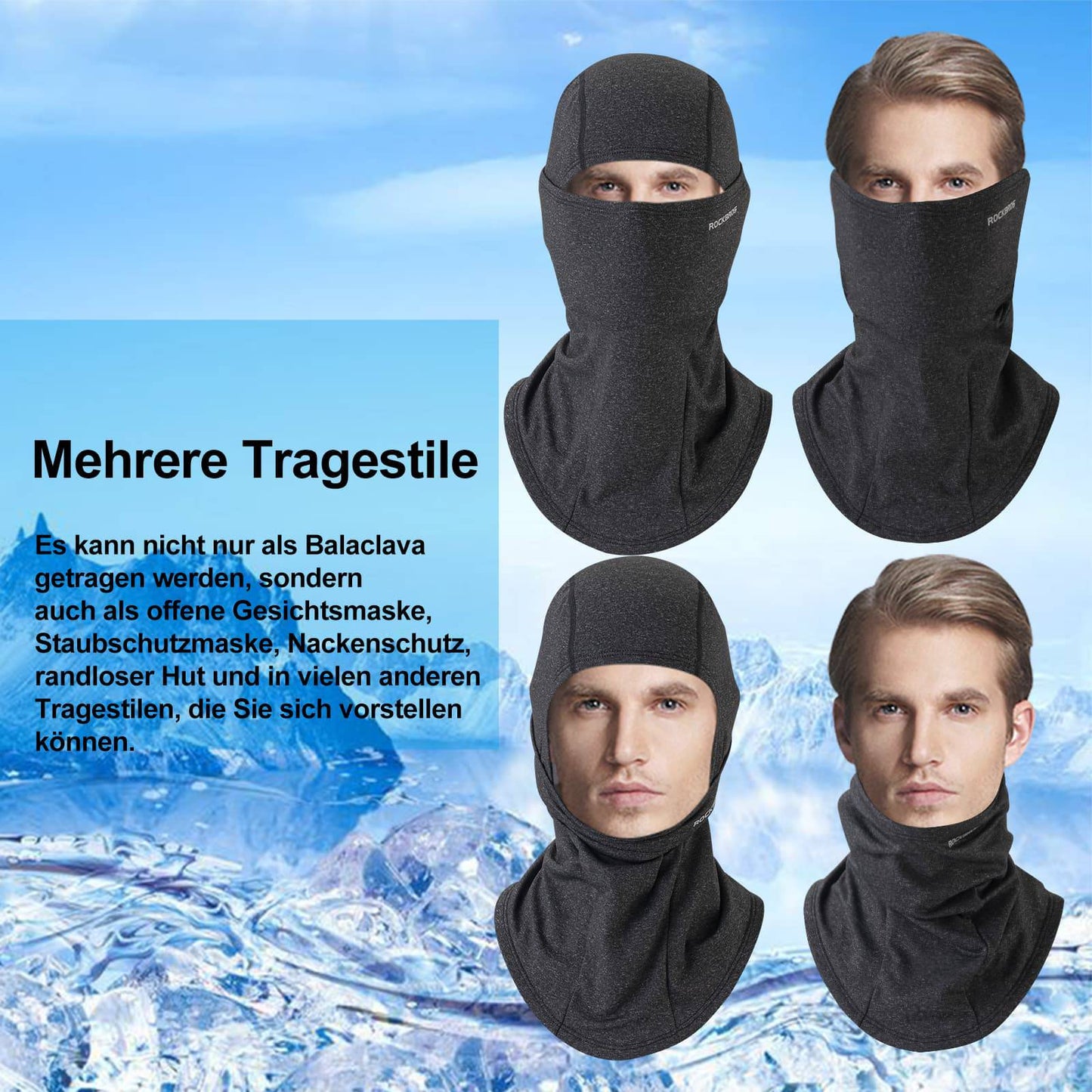 Balaklava 2-pack Höst/Vinter för utomhussporter Unisex ROCKBROS