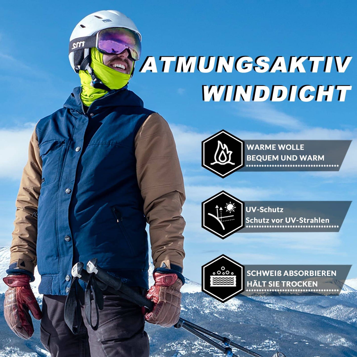 Balaklava 2-pack Höst/Vinter för utomhussporter Unisex ROCKBROS
