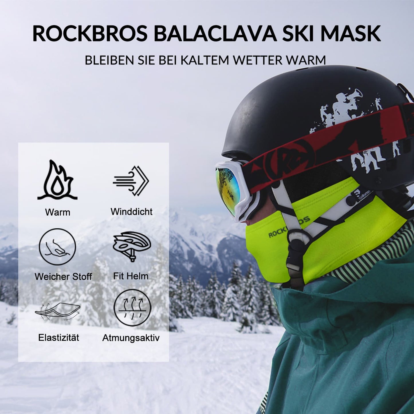 Balaklava 2-pack Höst/Vinter för utomhussporter Unisex ROCKBROS