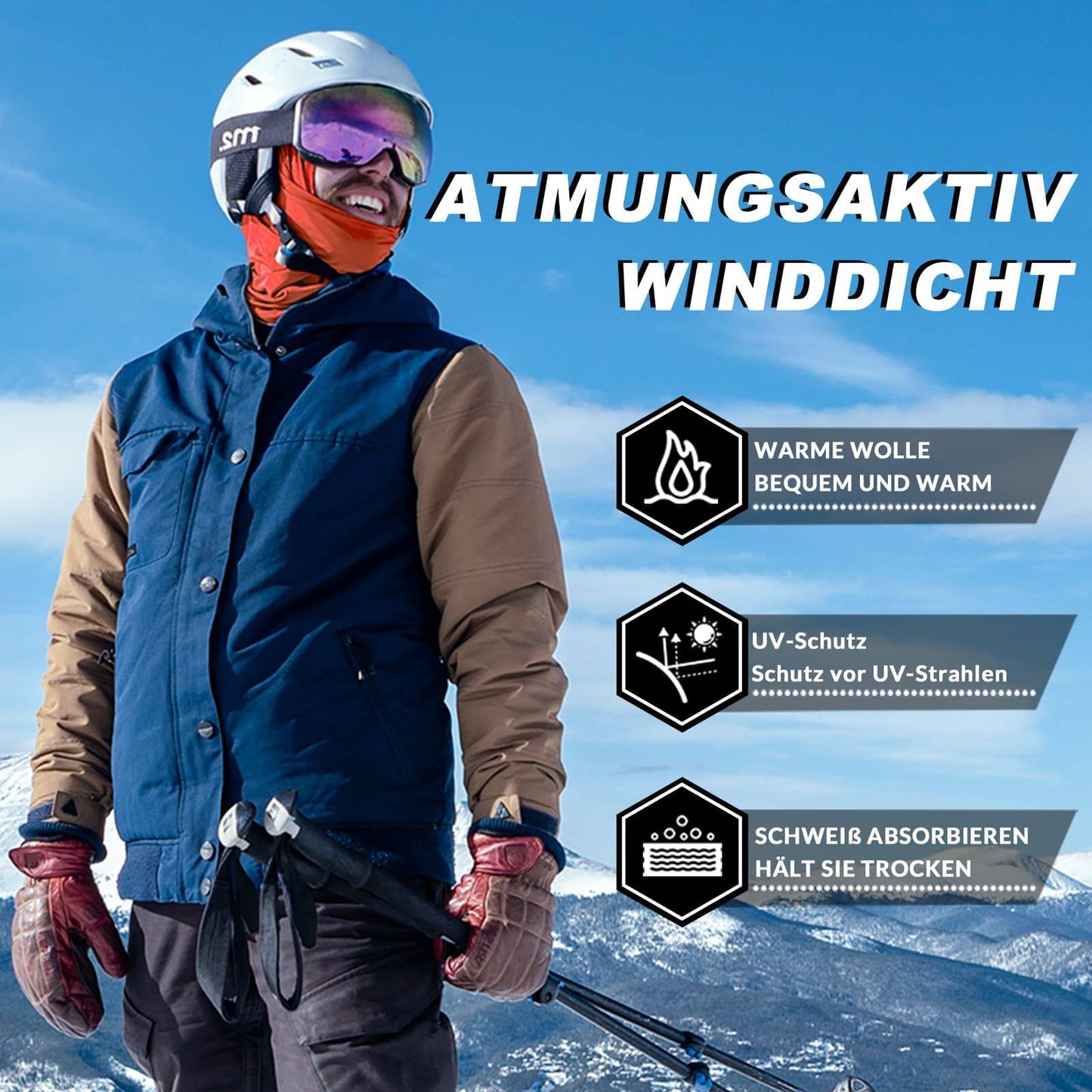 Balaklava 2-pack Höst/Vinter för utomhussporter Unisex ROCKBROS