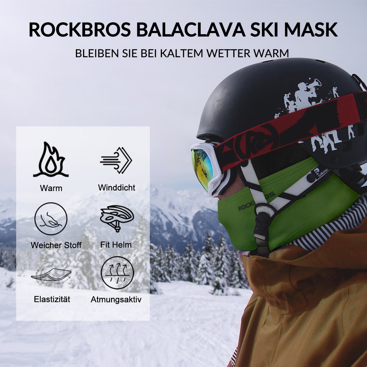 Balaklava 2-pack Höst/Vinter för utomhussporter Unisex ROCKBROS