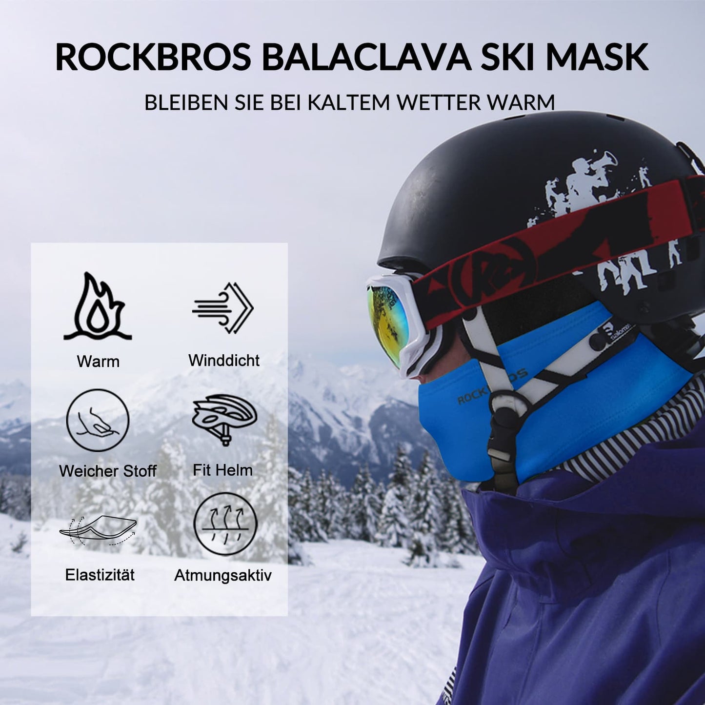 Balaklava 2-pack Höst/Vinter för utomhussporter Unisex ROCKBROS