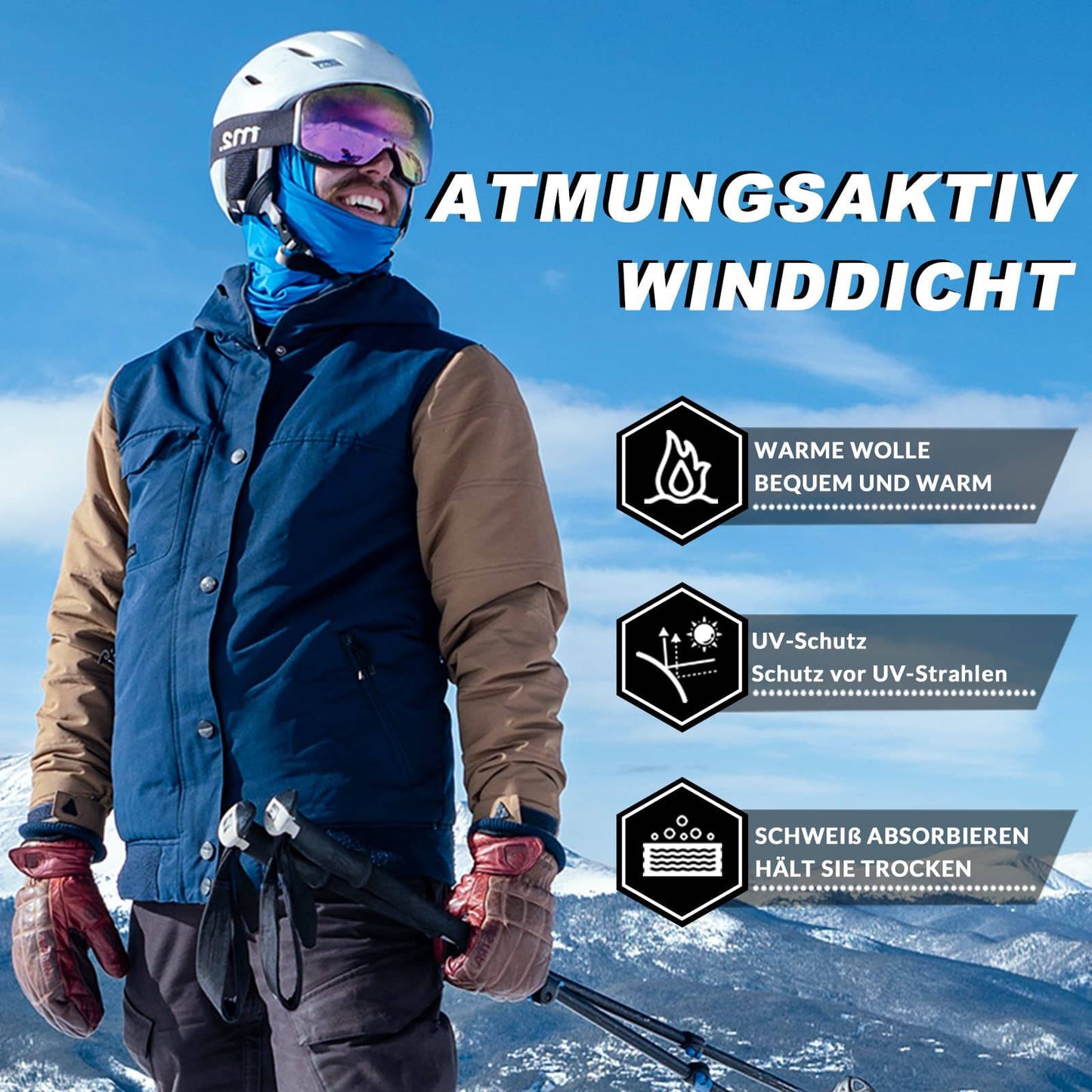 Balaklava 2-pack Höst/Vinter för utomhussporter Unisex ROCKBROS