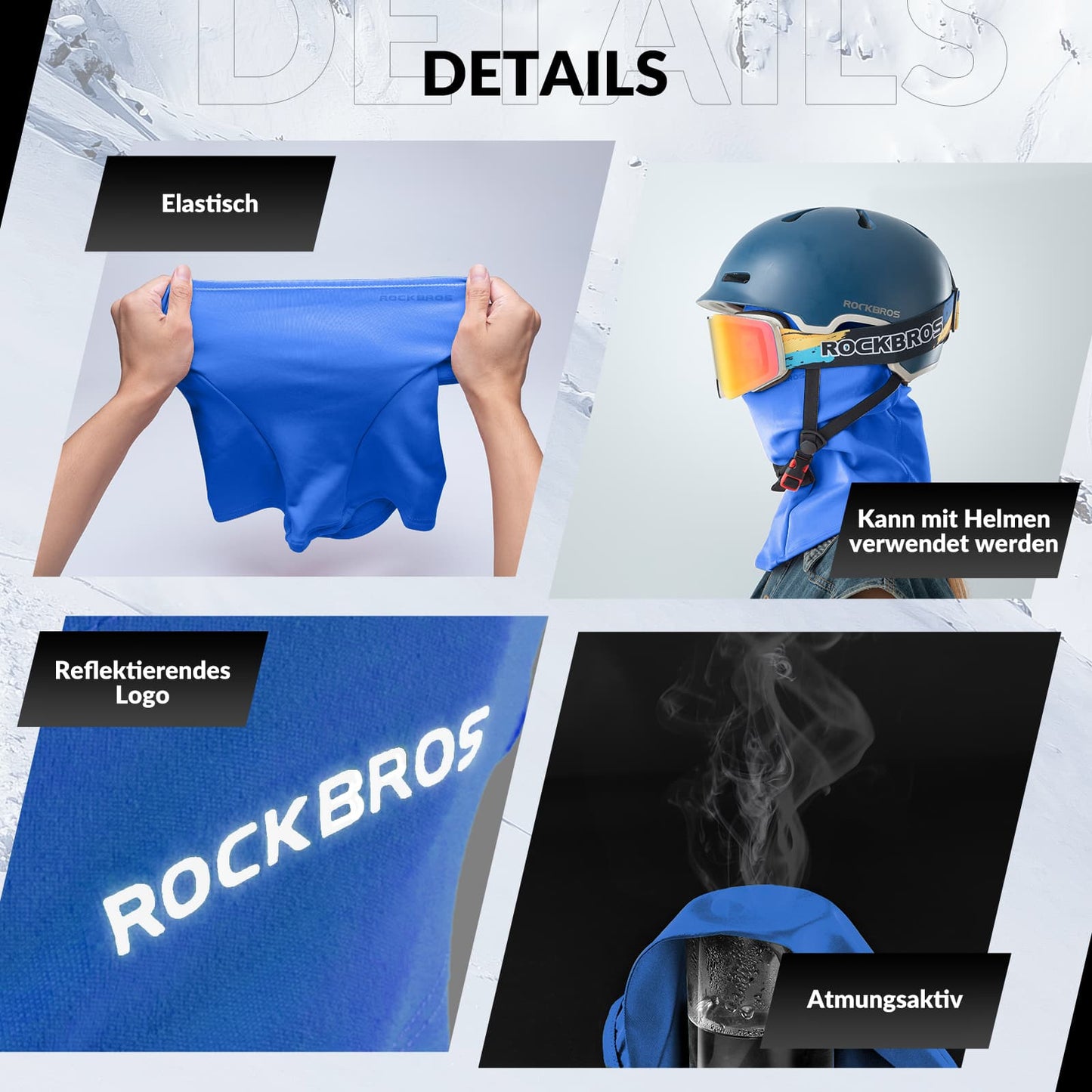 Balaklava 2-pack Höst/Vinter för utomhussporter Unisex ROCKBROS
