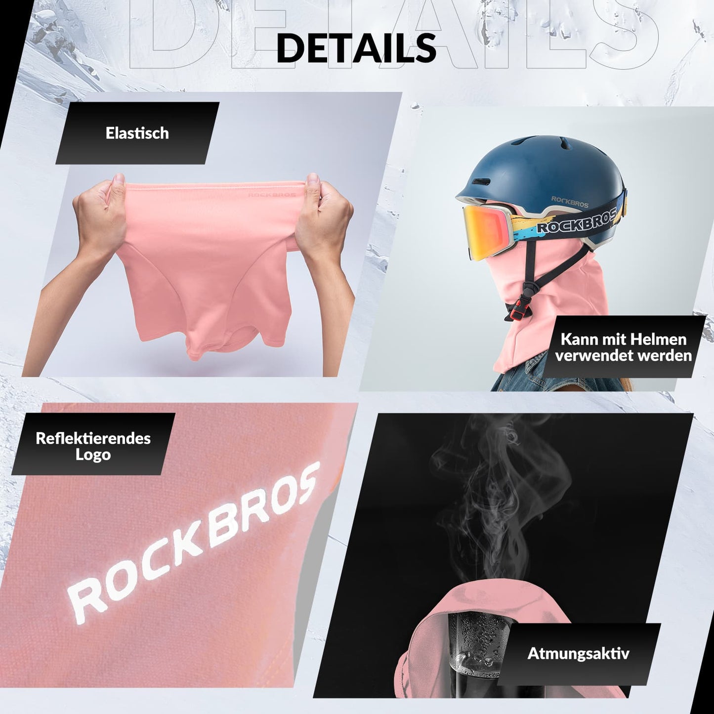 Balaklava 2-pack Höst/Vinter för utomhussporter Unisex ROCKBROS