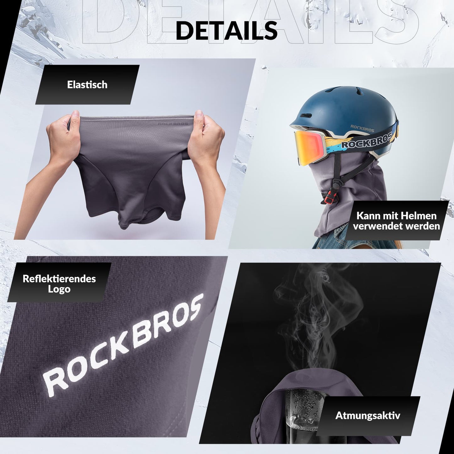 Balaklava 2-pack Höst/Vinter för utomhussporter Unisex ROCKBROS