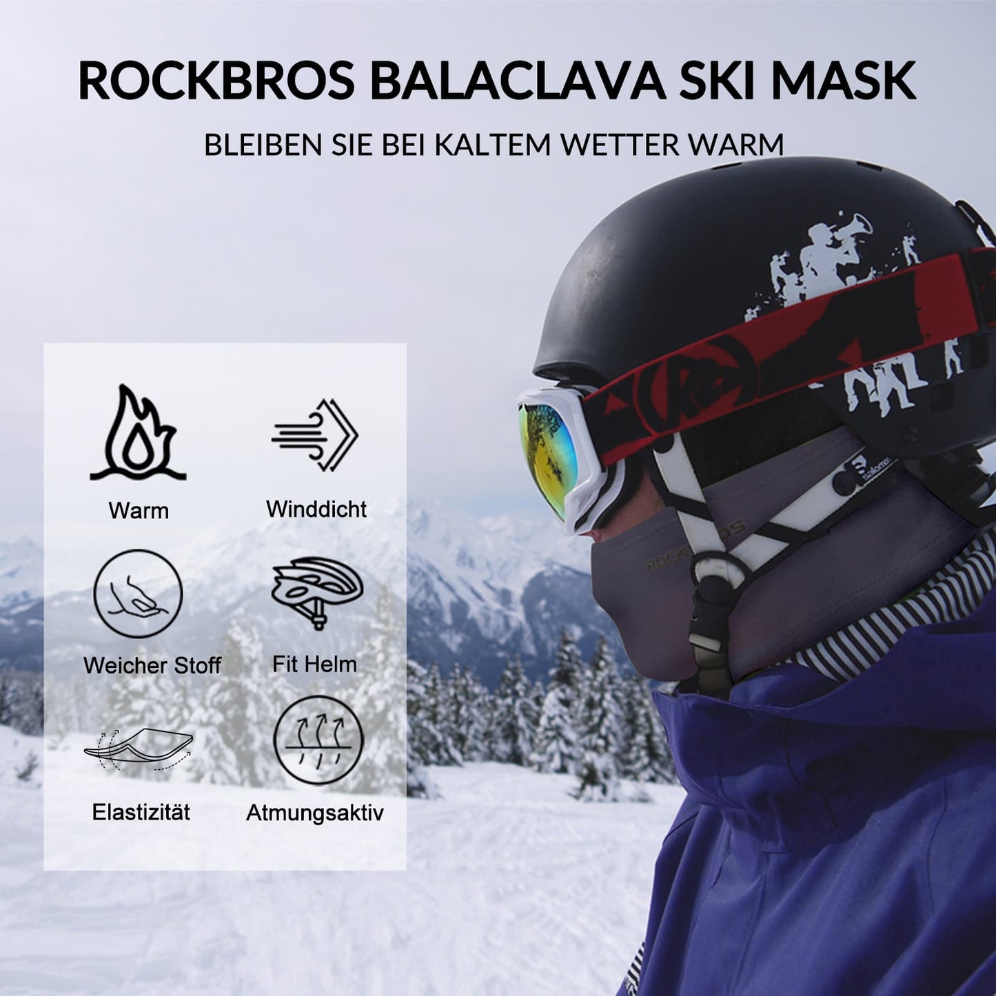 Balaklava 2-pack Höst/Vinter för utomhussporter Unisex ROCKBROS