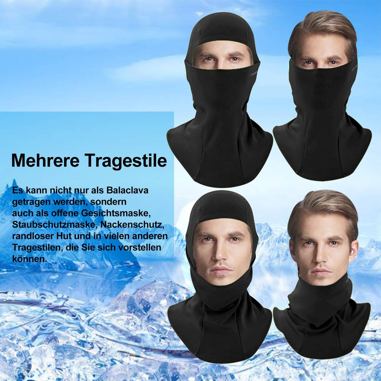 Balaklava 2-pack Höst/Vinter för utomhussporter Unisex ROCKBROS