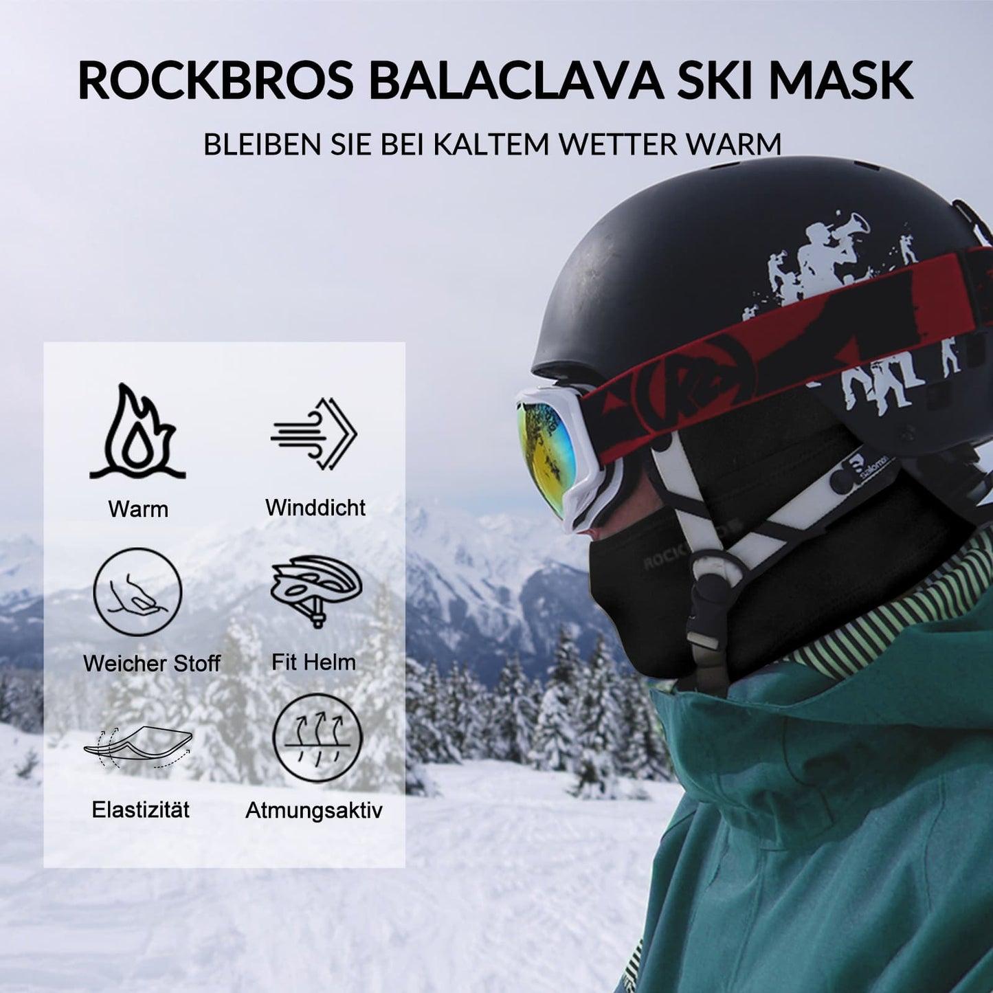 Balaklava 2-pack Höst/Vinter för utomhussporter Unisex ROCKBROS