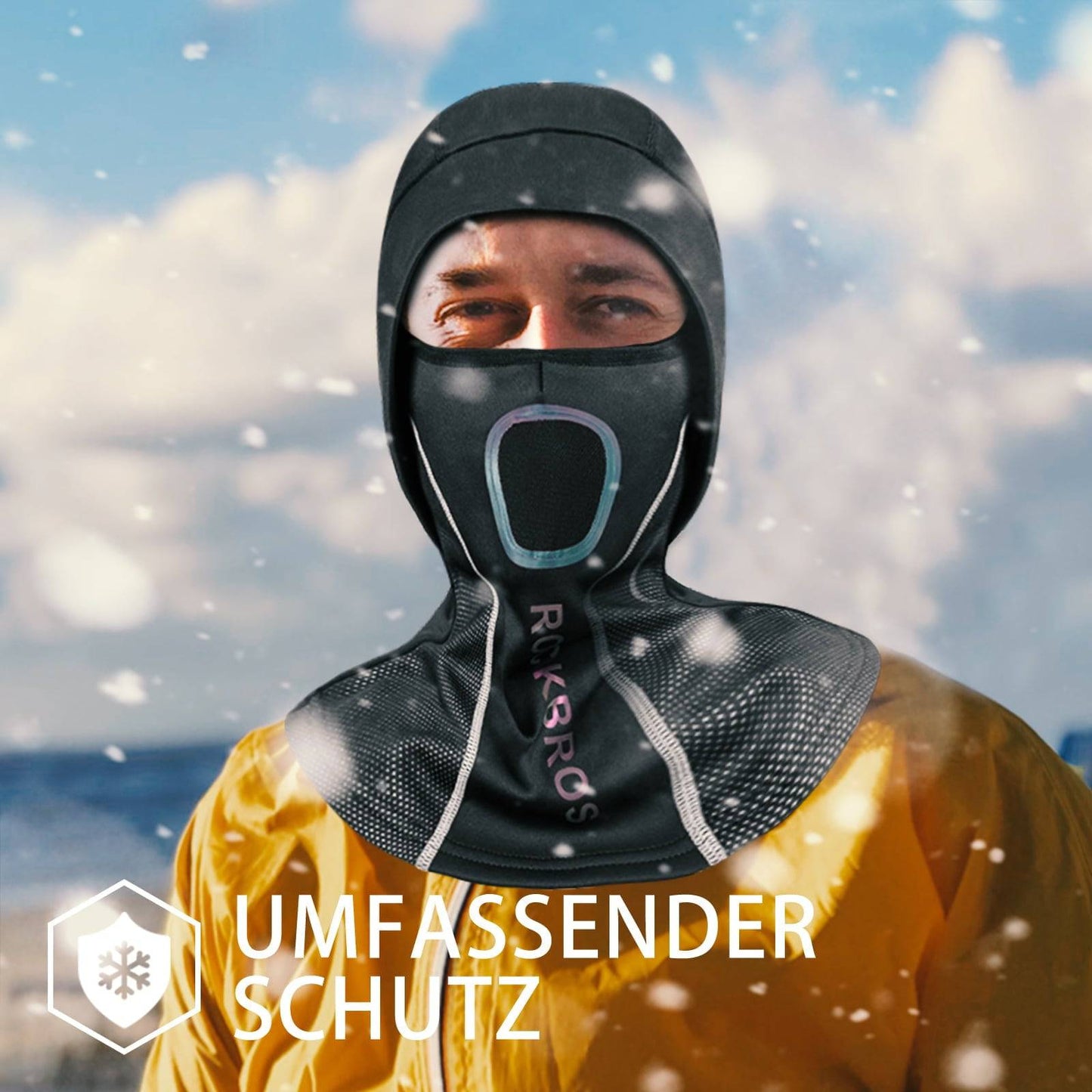 Balaklava med andningsbart nät för utomhussporter, unisex, ROCKBROS
