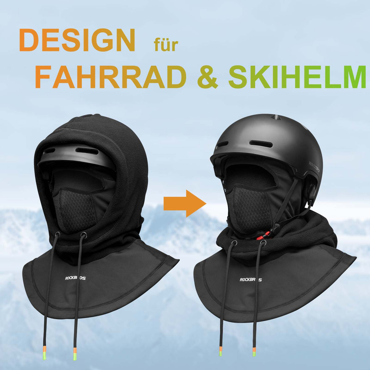 ROCKBROS Balaklava Vindtäkt Cykel Full Face Ansiktsmask för Cykling Skidåkning