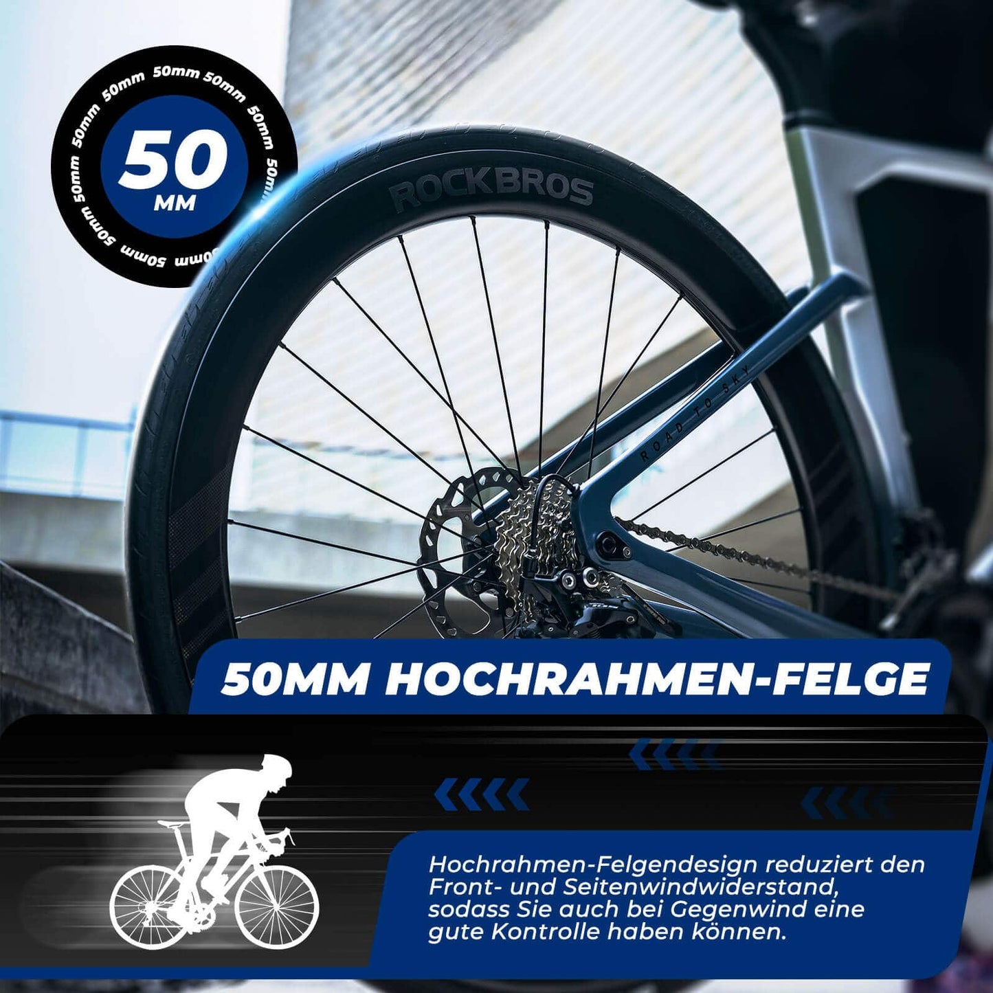 T700 Kolfiberhjulset 28" 50 mm skivbroms, genomgående axel, hjulset för racercyklar och SHIMANO 8-12-växlade 24 ekrar, 36T stållager ROCKBROS