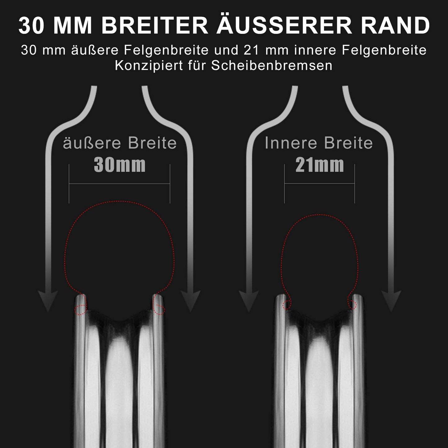 T700 Kolfiberhjulset 55 mm Skivbroms Genomgående axelhjulset för racercykel inklusive vakuumdäckdämpare ROCKBROS