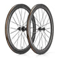 T700 Kolfiberhjulset 55 mm Skivbroms Genomgående axelhjulset för racercykel inklusive vakuumdäckdämpare ROCKBROS