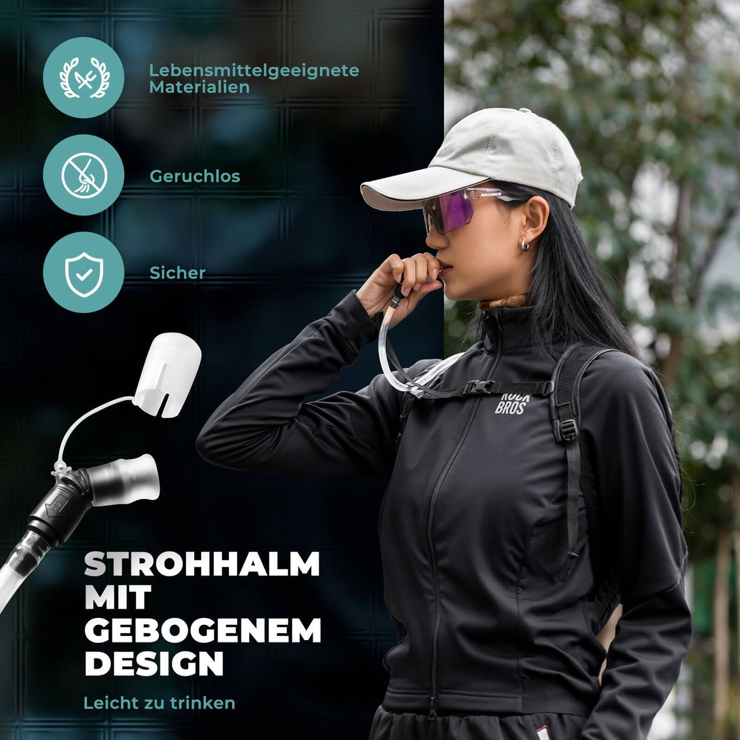 2L vätskeblåsa med dricksrör, lätt TPU-vattenblåsa, ROCKBROS