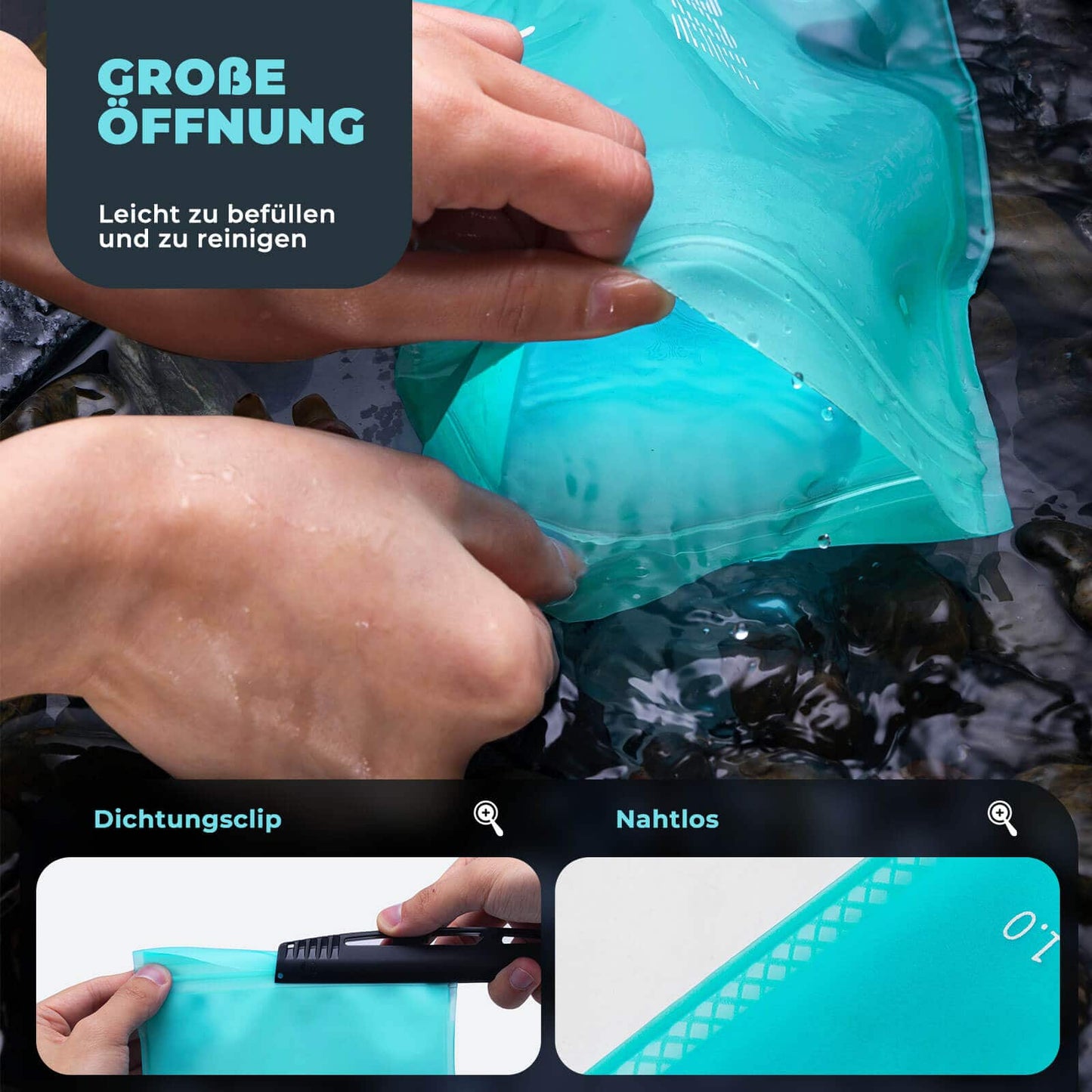 2L vätskeblåsa med dricksrör, lätt TPU-vattenblåsa, ROCKBROS