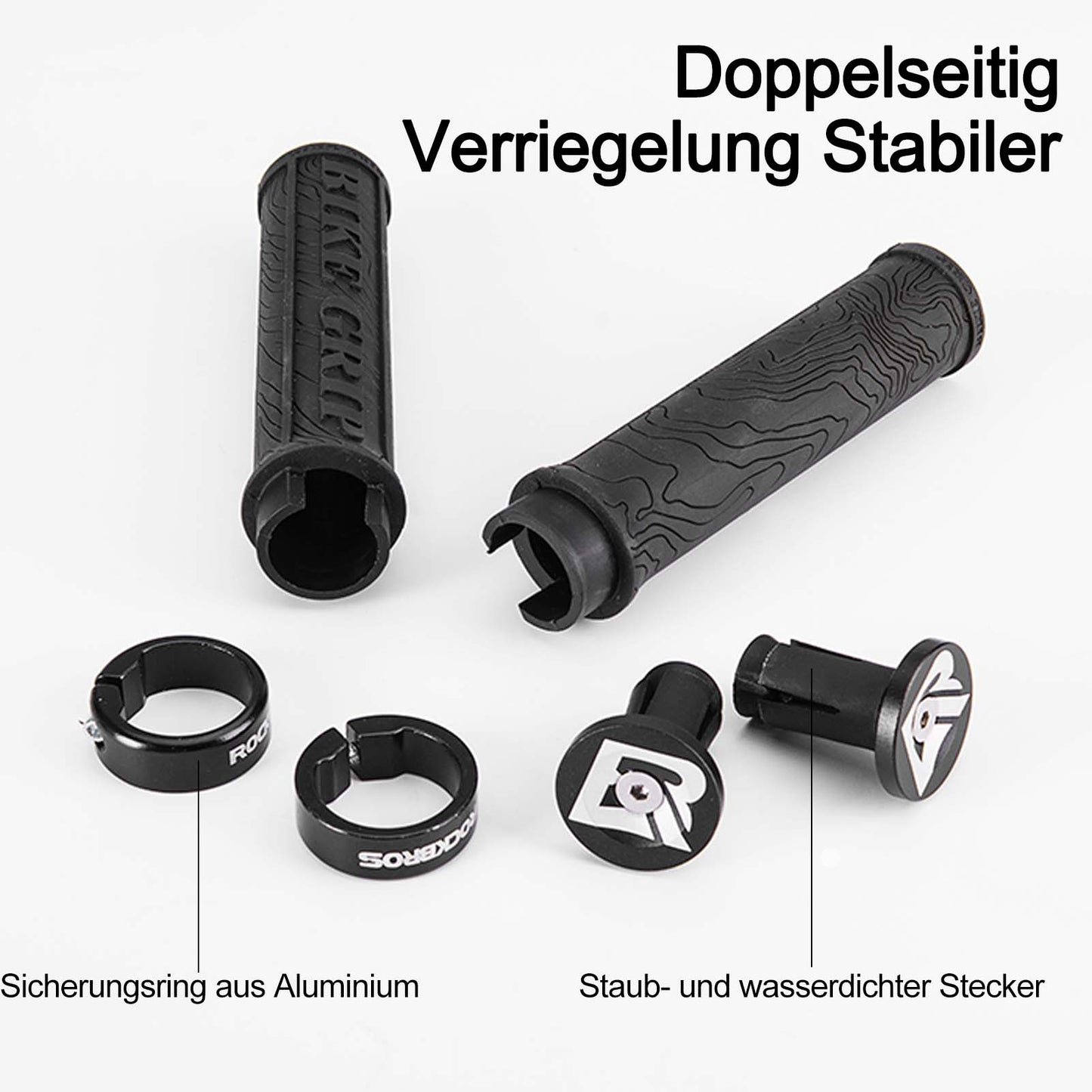Ultralätta gummihandtag för cykel med låsbar aluminiumdesign från ROCKBROS