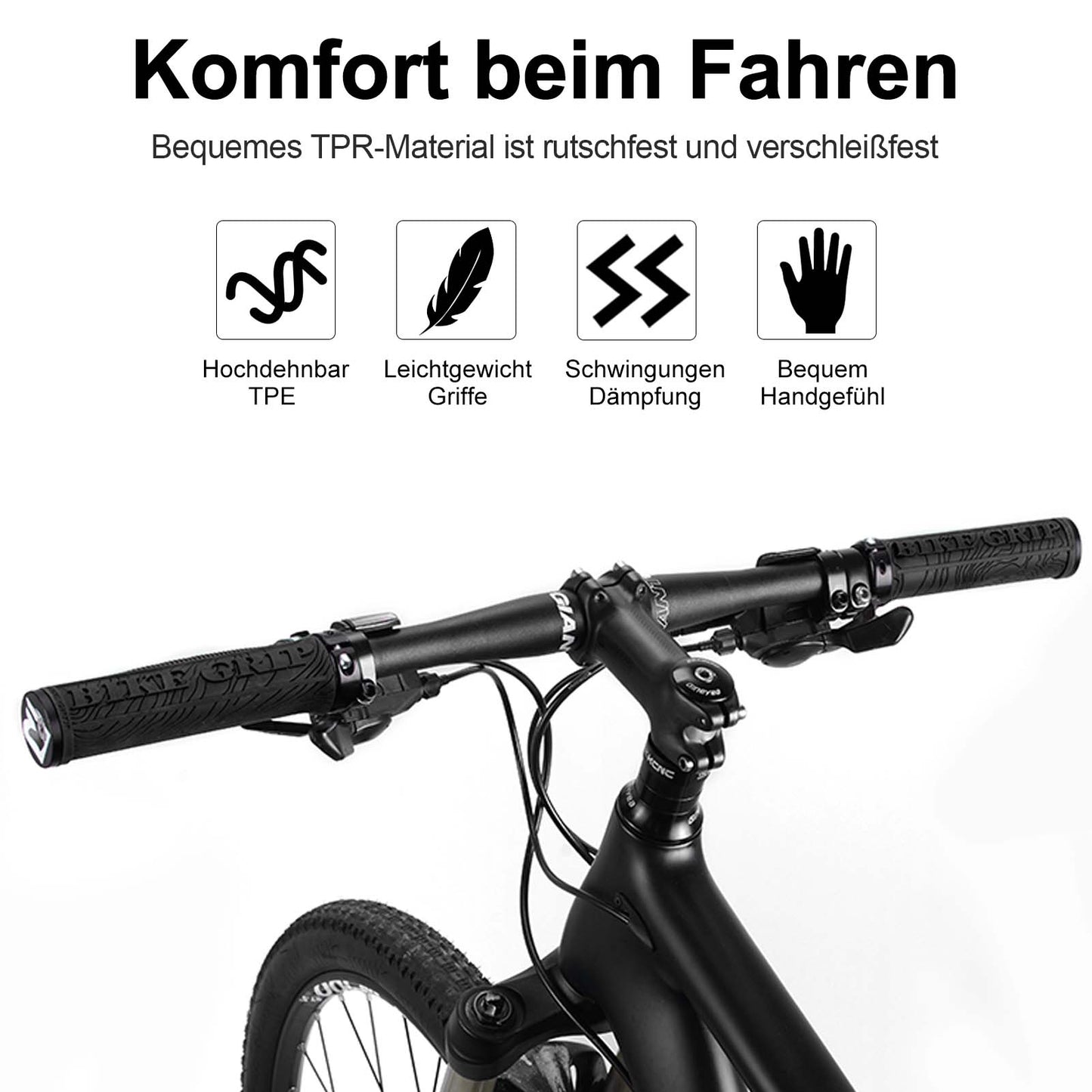 Ultralätta gummihandtag för cykel med låsbar aluminiumdesign från ROCKBROS