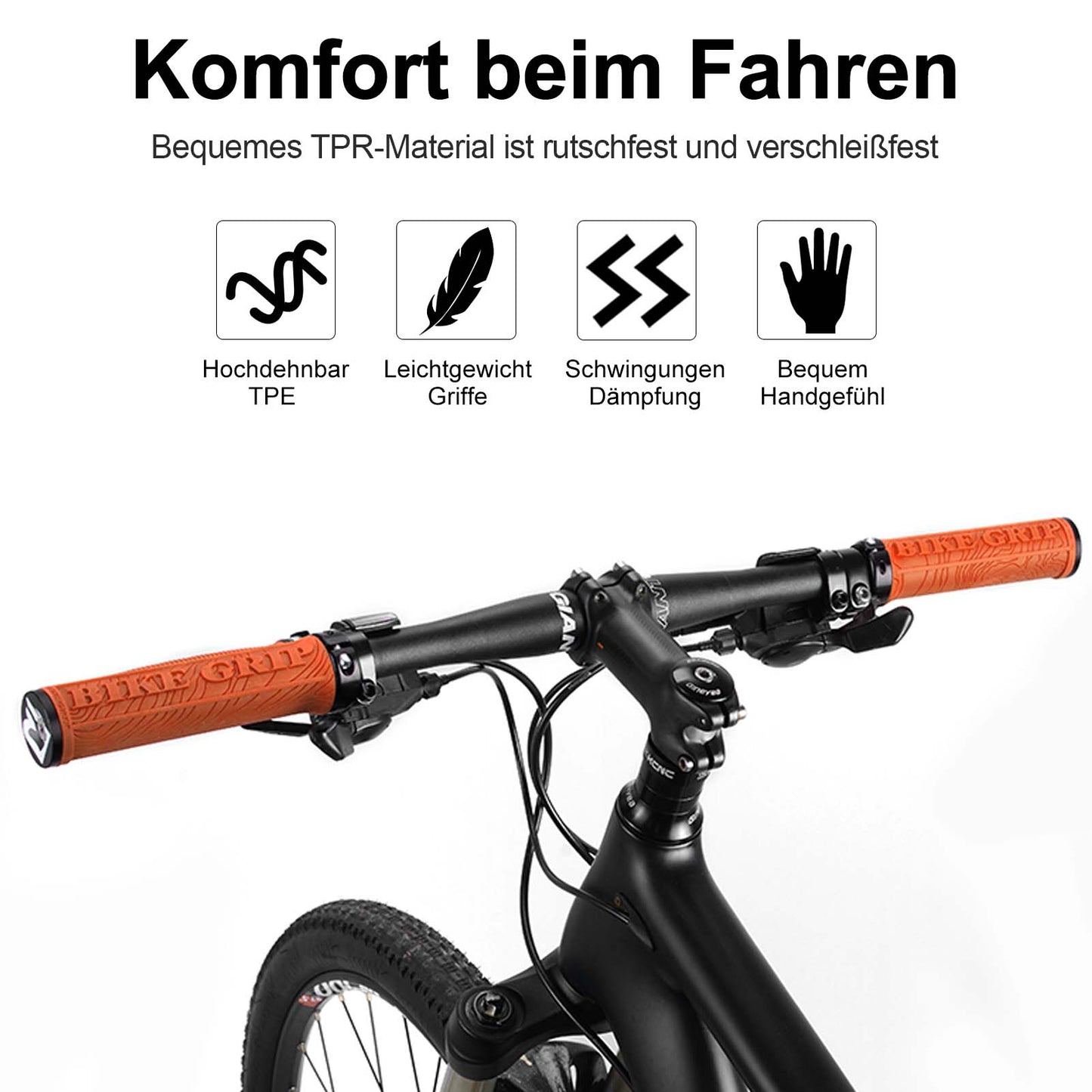 Ultralätta gummihandtag för cykel med låsbar aluminiumdesign från ROCKBROS