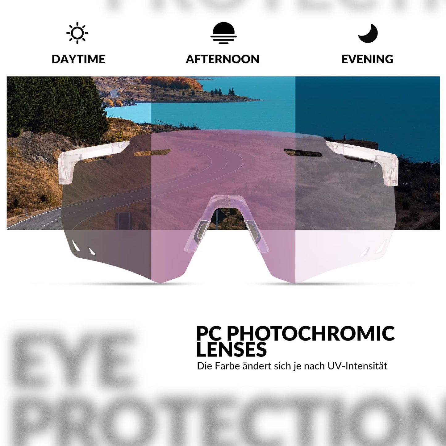 Ultralätta cykelglasögon, fotokromatiska solglasögon med UV400-skydd, ROCKBROS