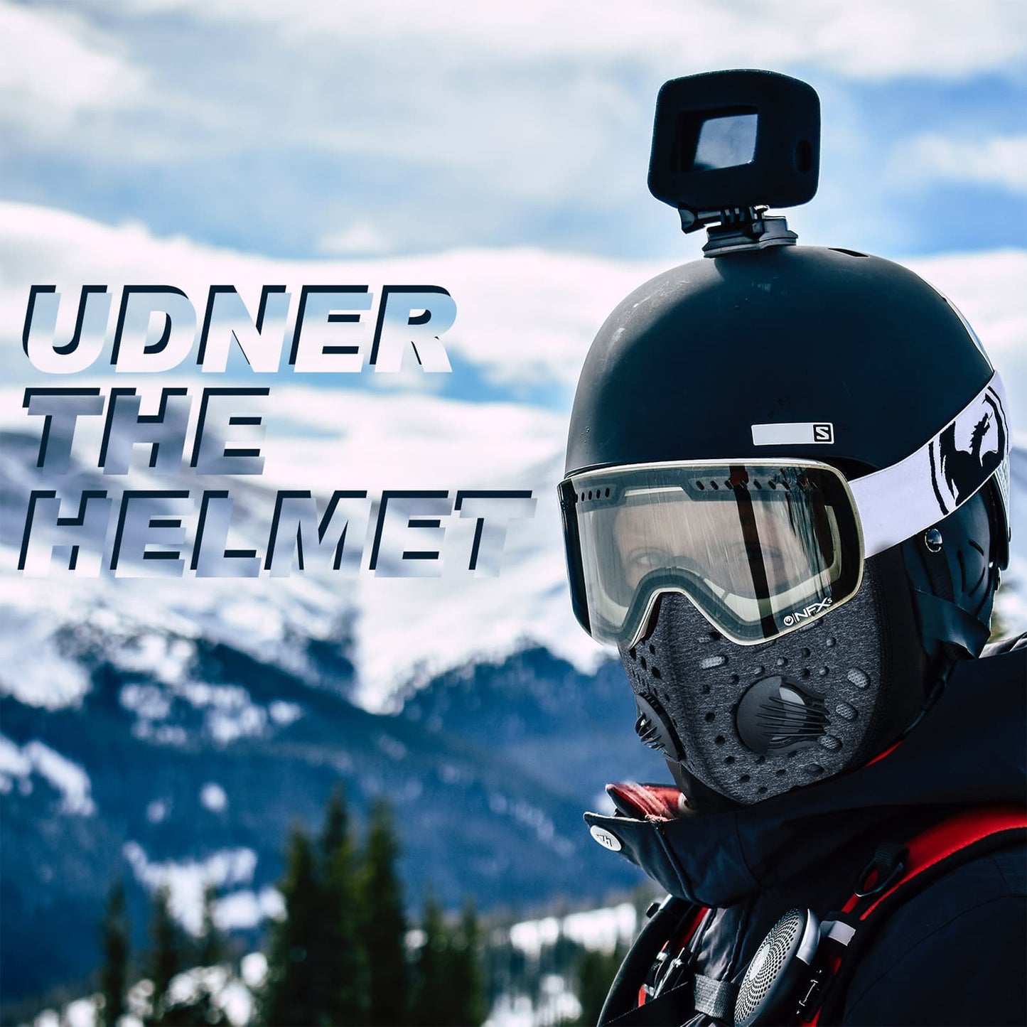 Varm balaklava, vinterfleecehalsvärmare med andningsfilter, ROCKBROS