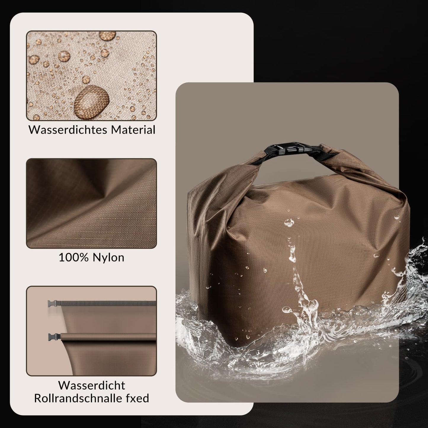 Vattentät styrväska, avtagbar cykelkorg, ca 5,5 l, ROCKBROS