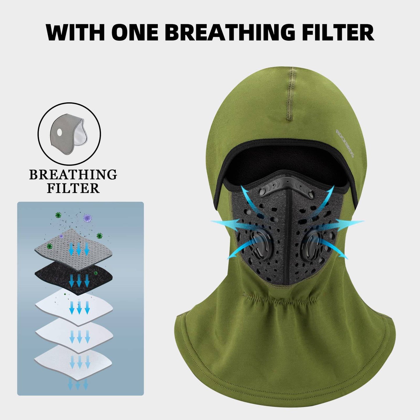 Vindtät och dammtät balaklava vinterhalsvärmare ROCKBROS