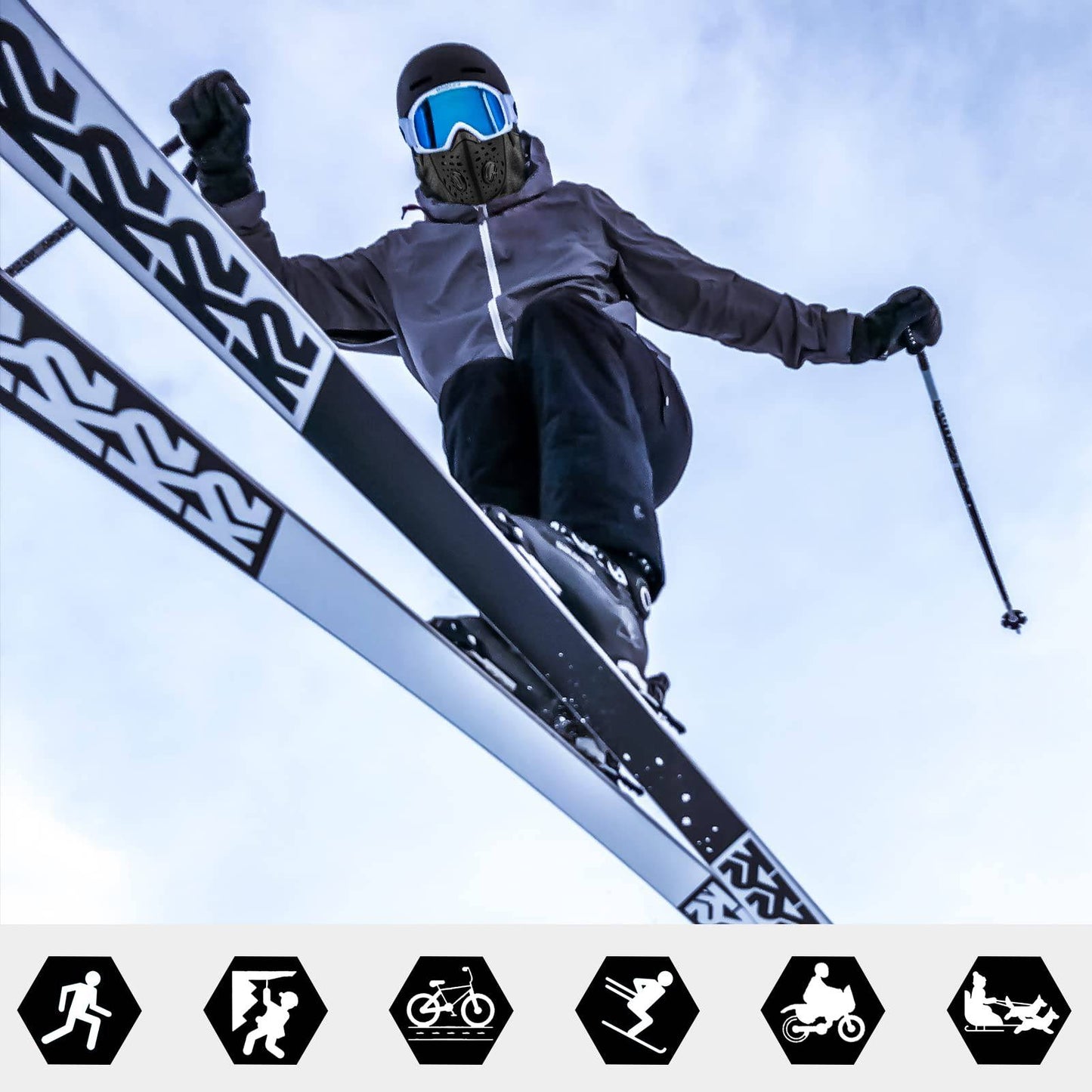 Vindtät och dammtät balaklava vinterhalsvärmare ROCKBROS