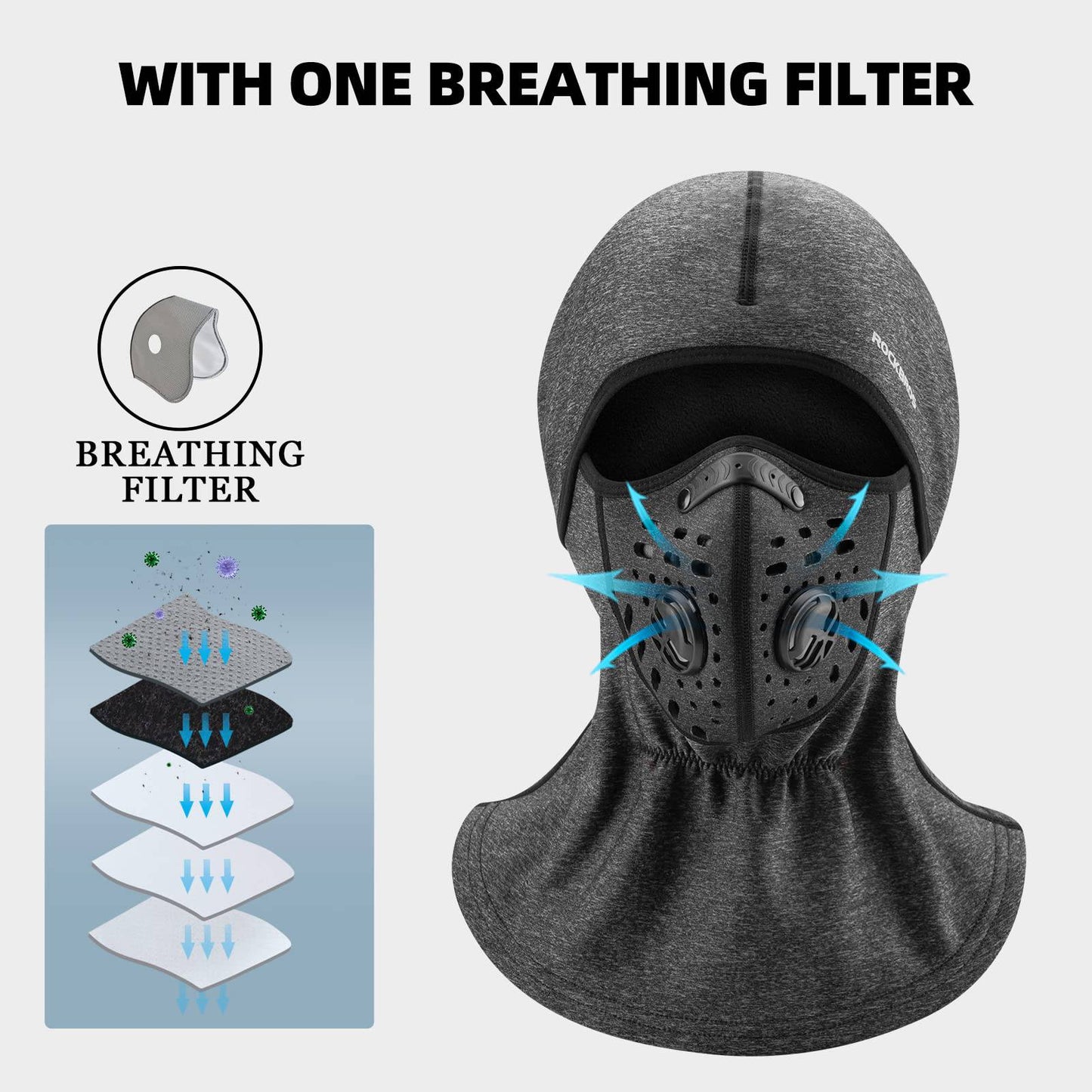 Vindtät och dammtät balaklava vinterhalsvärmare ROCKBROS