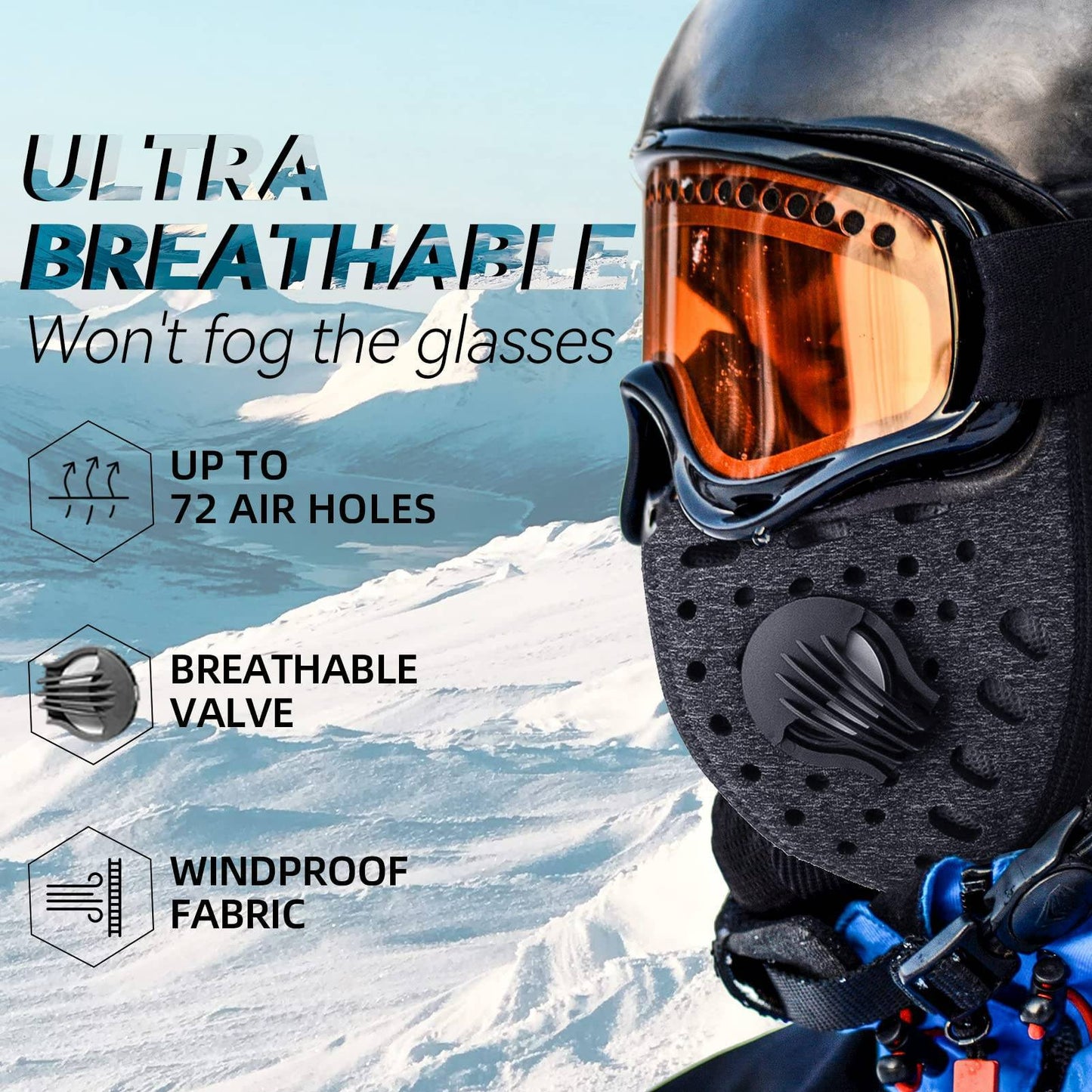 Vindtät och dammtät balaklava vinterhalsvärmare ROCKBROS