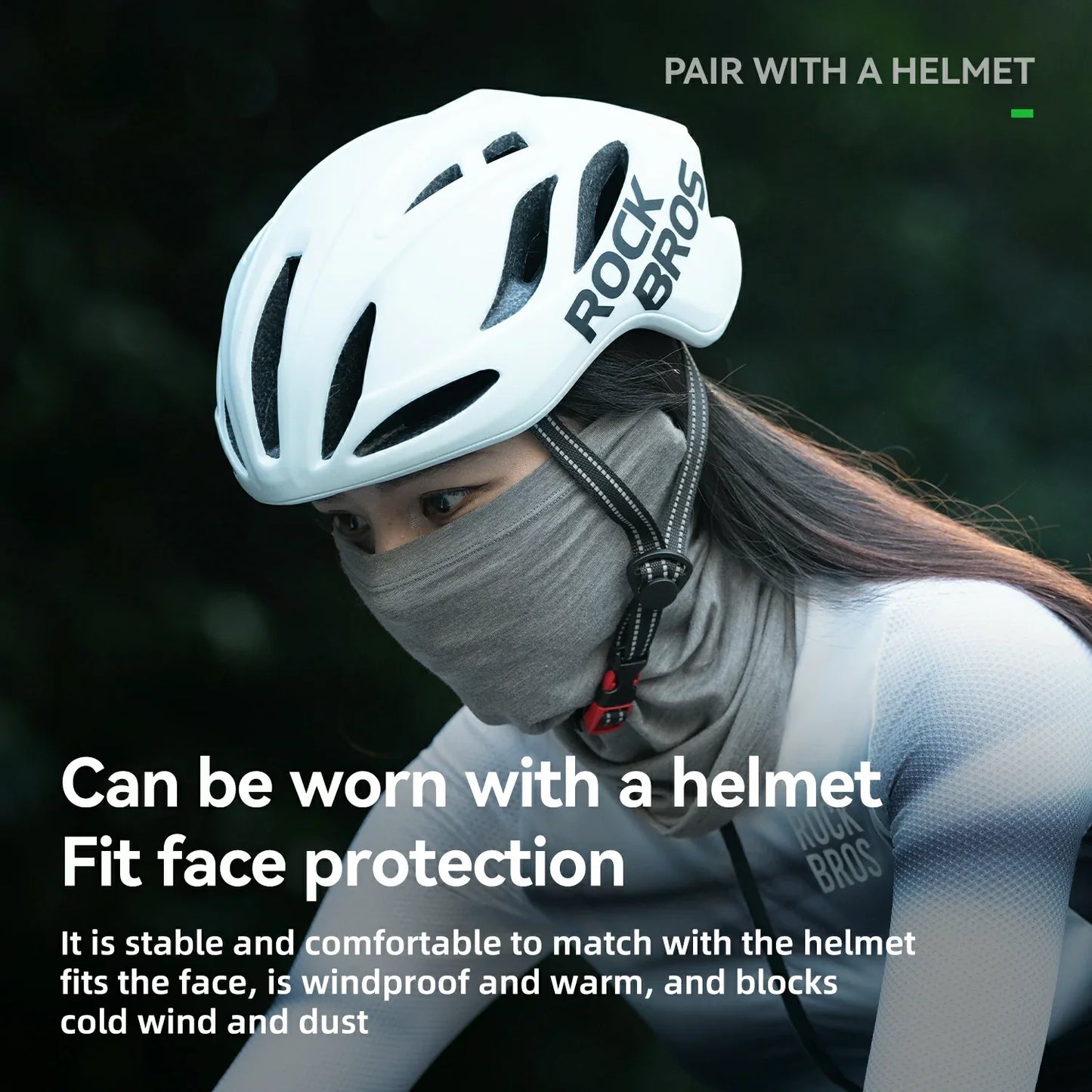 Vintervärmande ullhalsduk/tubhalsduk ROCKBROS