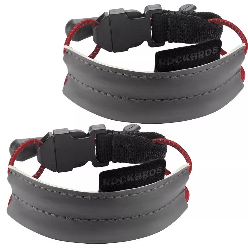 ROCKBROS Reflexband Elastiskt byxklämma Cykelbyxskydd Reflekterande byxband för utomhusjogging Cykling Löpning 1 par