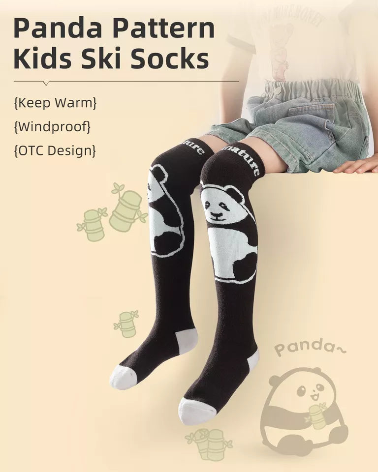 Qunature skidstrumpor barn/pojkar vinterstrumpor skidknästrumpor med ull 1 par