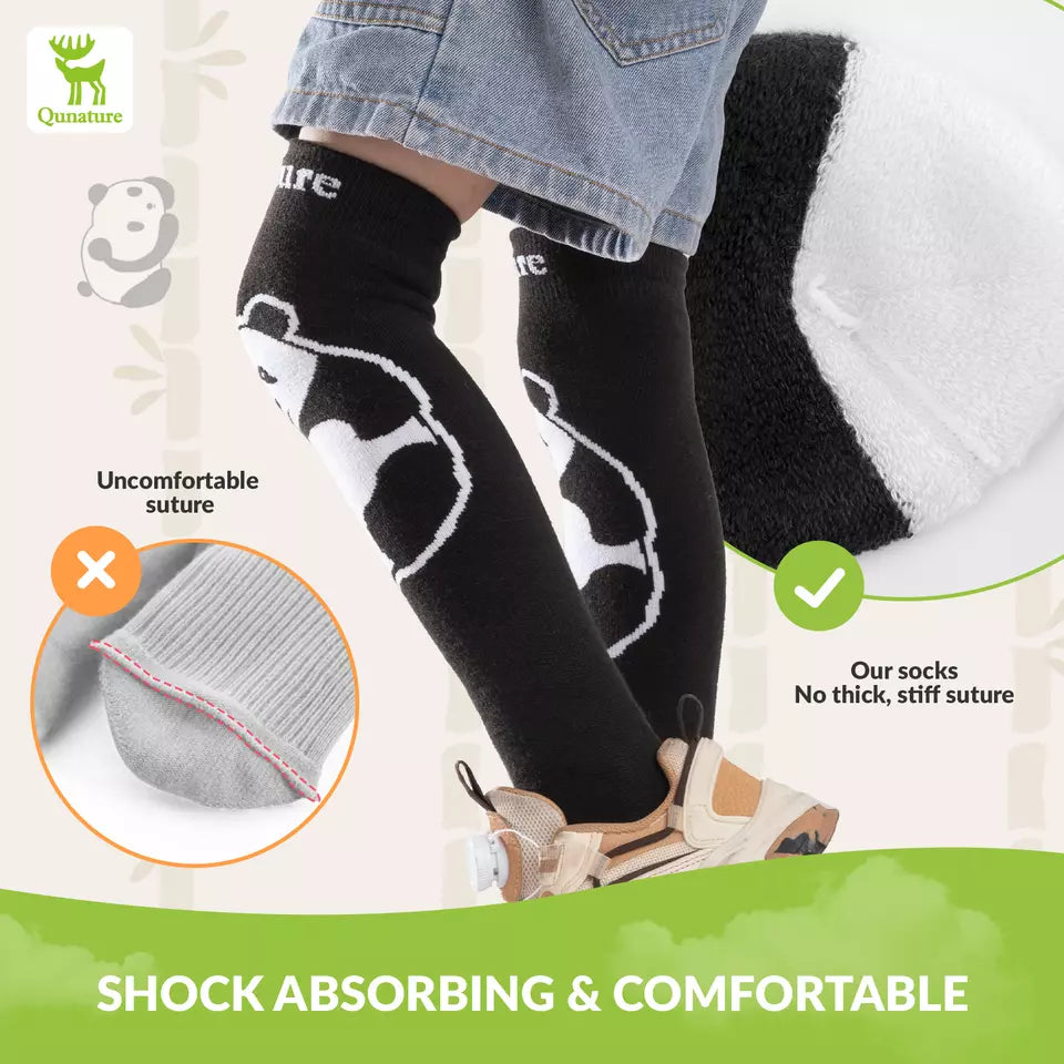 Qunature skidstrumpor barn/pojkar vinterstrumpor skidknästrumpor med ull 1 par