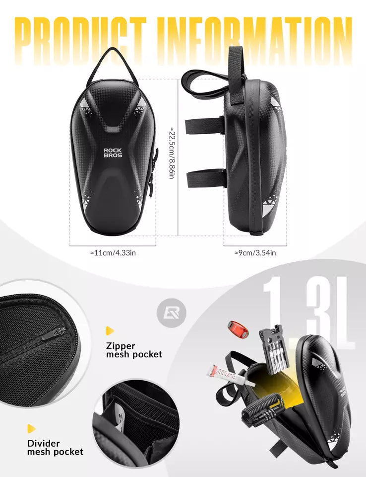 ROCKBROS E-Scooterväska Vattenavvisande 1,3L Styrväska Frontficka PU