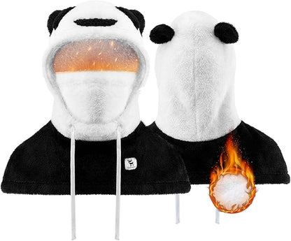 Qunature vinter balaclava skidmask för barn och föräldrar panda design helmasker balaclava för höst och vinter utomhusaktiviteter som skidåkning motorcykel cykling