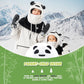 Qunature vinter balaclava skidmask för barn och föräldrar panda design helmasker balaclava för höst och vinter utomhusaktiviteter som skidåkning motorcykel cykling
